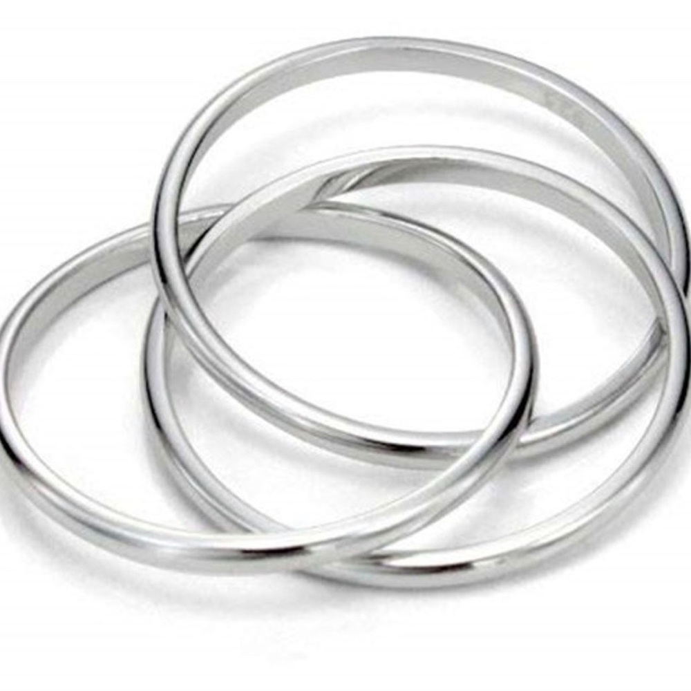 Silver Triple Interlocking Rings Size 8 - Picture 6 of 10